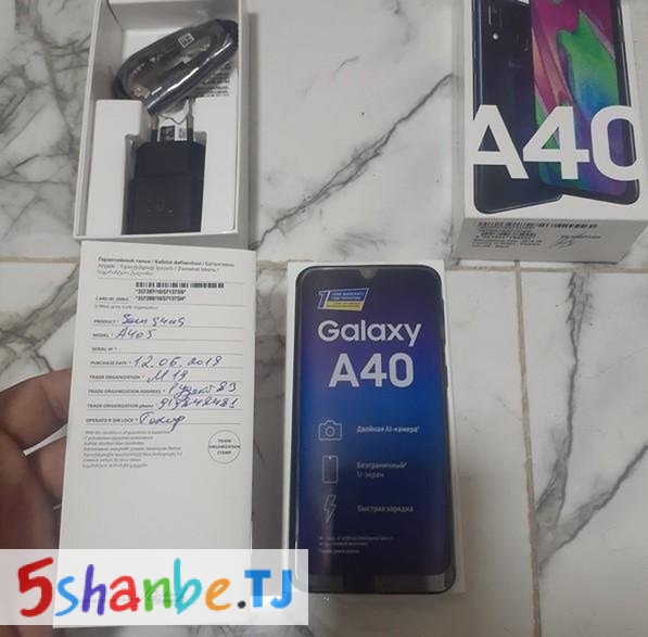 Samsung Galaxy A40 2019 black 64gb Duos - Душанбе, Столица РТ